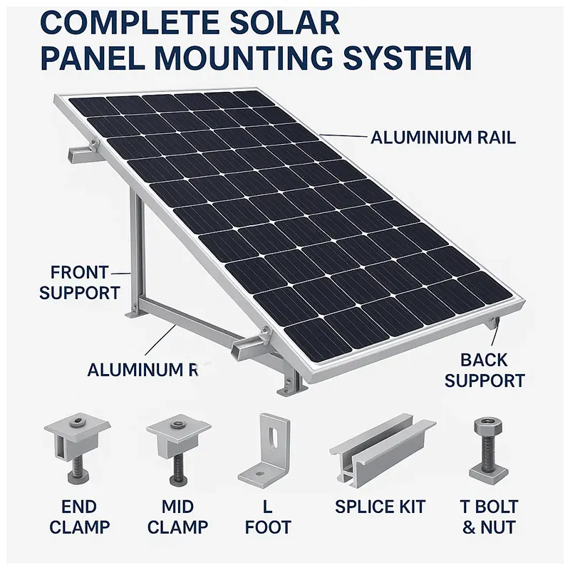 Complete solar panel mounting system by MAZ Engineering